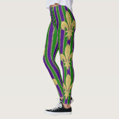 Mardi Gras Vertical Stripes & Fleur de Lys Leggings (Links)