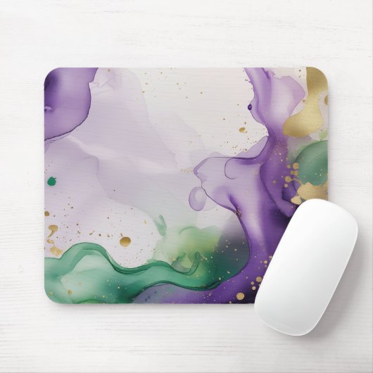 Mardi Gras Vibes Watercolor Tinte Mousepad (Mit Mouse)