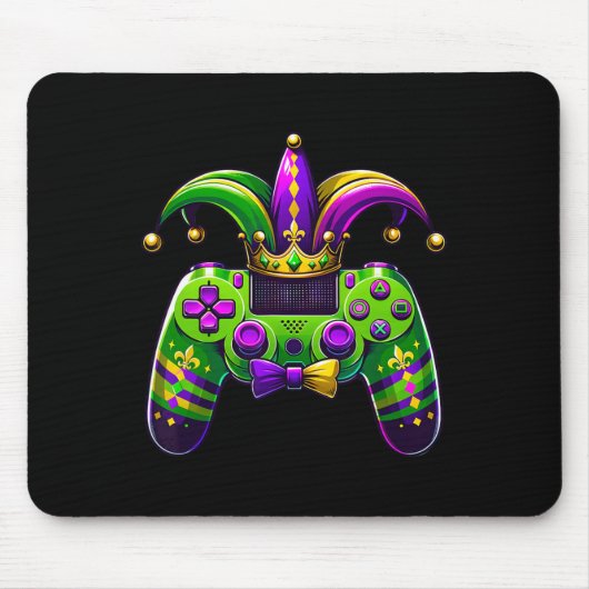 Mardi Gras Video Game Controller Jester Hat Boy Ki Mousepad (Vorne)