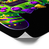 Mardi Gras Video Game Controller Jester Hat Boy Ki Poster (Ecke)