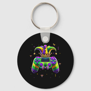 Mardi Gras Video Game Controller Jester Hat Boy Ki Schlüsselanhänger