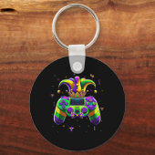 Mardi Gras Video Game Controller Jester Hat Boy Ki Schlüsselanhänger (Vorderseite)