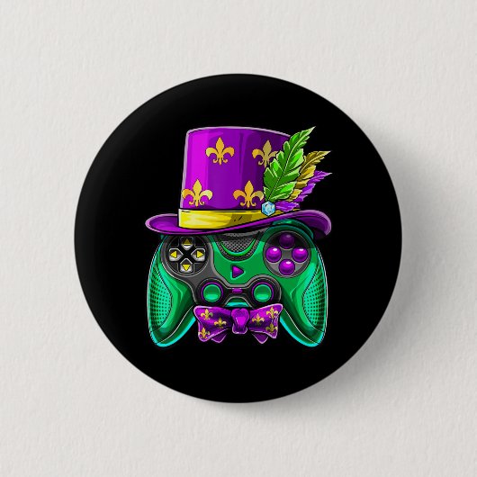 Mardi Gras Video Game Controller Jester Hat Costum Button (Vorderseite)