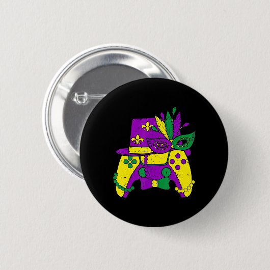 Mardi Gras Video Game Controller Jester Hat Costum Button (Vorne & Hinten)