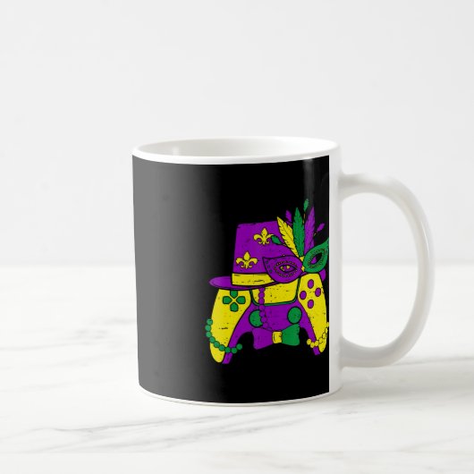 Mardi Gras Video Game Controller Jester Hat Costum Kaffeetasse (Rechts)