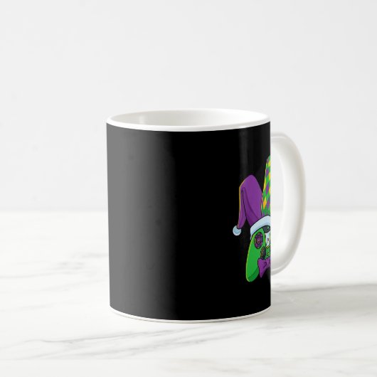 Mardi Gras Video Game Controller Jester Hat Costum Kaffeetasse (VorderseiteRechts)