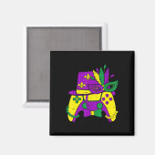 Mardi Gras Video Game Controller Jester Hat Costum Magnet (Vorderseite/Rückseite)