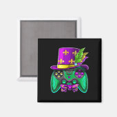 Mardi Gras Video Game Controller Jester Hat Costum Magnet (Vorderseite/Rückseite)