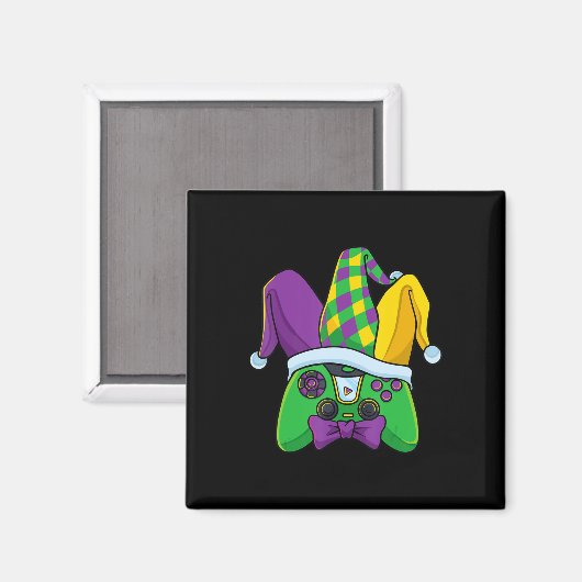 Mardi Gras Video Game Controller Jester Hat Costum Magnet (Vorderseite/Rückseite)