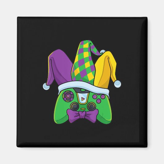 Mardi Gras Video Game Controller Jester Hat Costum Magnet (Vorne)