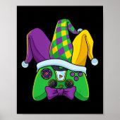 Mardi Gras Video Game Controller Jester Hat Costum Poster (Vorne)