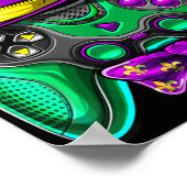 Mardi Gras Video Game Controller Jester Hat Costum Poster (Ecke)