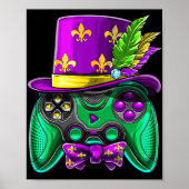 Mardi Gras Video Game Controller Jester Hat Costum Poster (Vorne)