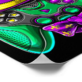 Mardi Gras Video Game Controller Jester Hat Costum Poster (Ecke)