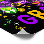 Mardi Gras Video Game Controller Jester Hat Costum Poster (Ecke)
