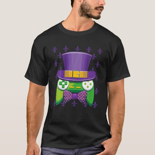 Mardi Gras Video Game Controller Jester Hat Costum T-Shirt (Vorderseite)