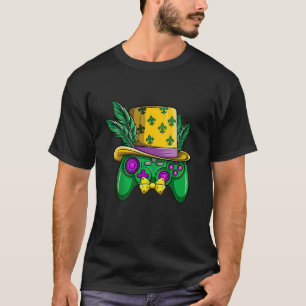 Mardi Gras Video Game Controller Jester Hat Costum T-Shirt