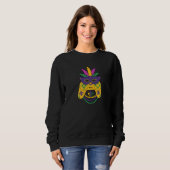 Mardi Gras Video Game Controller Karneval Maske Co Sweatshirt (Vorne ganz)