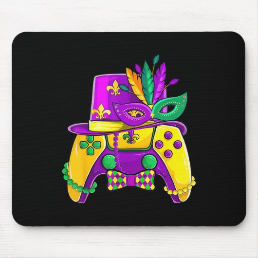 Mardi Gras Videospiel-Controller-Jesterhut-Kostüm Mousepad (Vorne)