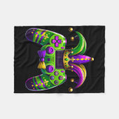 Mardi Gras Videospiel-Controller Narrenhut Junge K Fleecedecke (Vorderseite (Horizontal))