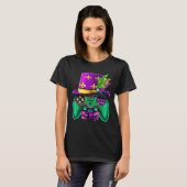 Mardi Gras Videospiel-Controller-Narrenhut-Kostüm T-Shirt (Vorne ganz)
