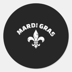 Mardi Gras Vintag Lilie Runder Aufkleber
