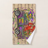 Mardi Gras Vintag Truck Krakische Lilie Badhandtuch Set (Handtuch)