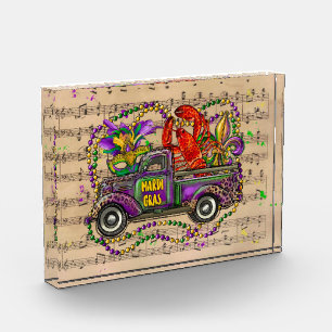 Mardi Gras Vintag Truck Krakische Lilie Fotoblock