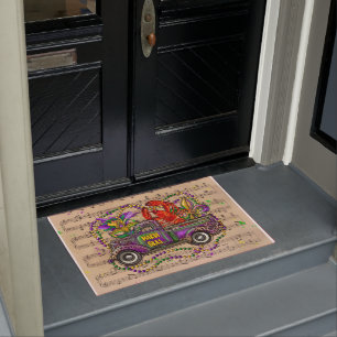 Mardi Gras Vintag Truck Krakische Lilie Fußmatte