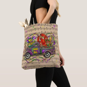 Mardi Gras Vintag Truck Lilie Crawfish Tasche