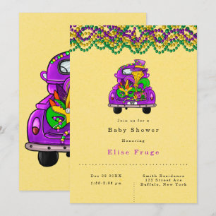 Mardi Gras Vintage-LKW-Baby-Party Einladung