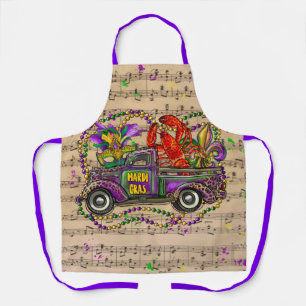 Mardi Gras Vintage-LKW-Crawfish-Fleur-de-Lis-Apr Schürze