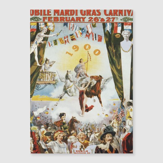 Mardi Gras Vintages Festival Magnetkarte (Vorderseite)