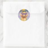 Mardi Gras Vizsla Runder Aufkleber (Tasche)