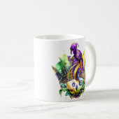 Mardi Gras - Vogel und Krone Kaffeetasse (VorderseiteRechts)