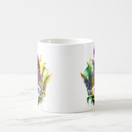Mardi Gras - Vogel und Krone Kaffeetasse (Mittel)
