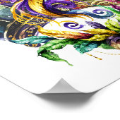 Mardi Gras - Vogel und Krone Poster (Ecke)