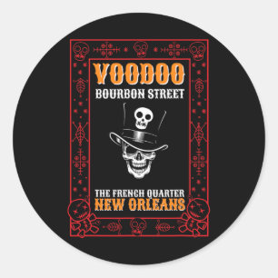 Mardi Gras Voodoo Lover Black Magic Carnival Fan V Runder Aufkleber