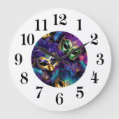 Mardi Gras Wanduhr (Vorderseite)