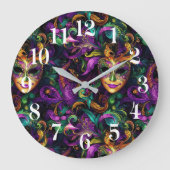Mardi Gras Wanduhr (Vorderseite)
