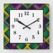 Mardi Gras Wanduhr (Vorderseite)