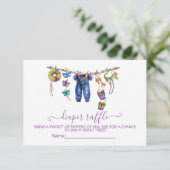 Mardi Gras Wäscheleine Faltkarte für Windeln Einladung (Stehend Vorderseite)