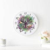 Mardi Gras Wasserfarben-Feier Große Wanduhr (Zuhause)