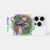 Mardi Gras Wasserfarben-Feier  iPhone Hülle (Rückseite (Horizontal))