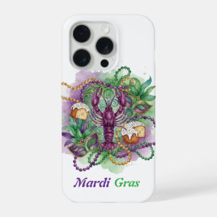 Mardi Gras Wasserfarben-Feier iPhone 15 Pro Hülle