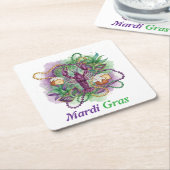 Mardi Gras Wasserfarben-Feier Rechteckiger Pappuntersetzer (angewinkelt)
