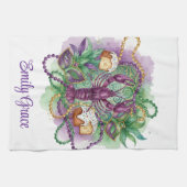 Mardi Gras Watercolor Celebration  Geschirrtuch (Horizontal)