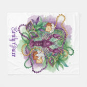 Mardi Gras Watercolor-Feier  Fleecedecke (Vorderseite (Horizontal))