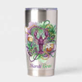 Mardi Gras Watercolor-Feier  Thermobecher (Vorderseite)