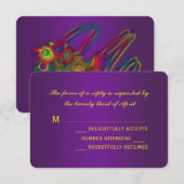 Mardi Gras Wedding RSVP Cards Karte (Vorne/Hinten)